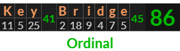 "Key Bridge" = 86 (Ordinal)