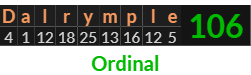 "Dalrymple" = 106 (Ordinal)