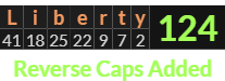 "Liberty" = 124 (Reverse Caps Added)