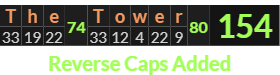 "The Tower" = 154 (Reverse Caps Added)