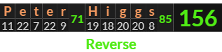 "Peter Higgs" = 156 (Reverse)