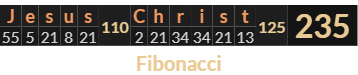 "Jesus Christ" = 235 (Fibonacci)