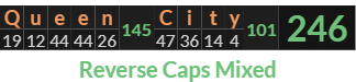 "Queen City" = 246 (Reverse Caps Mixed)