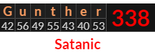 "Gunther" = 338 (Satanic)