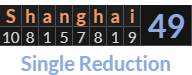 "Shanghai" = 49 (Single Reduction)