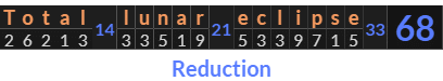 "Total lunar eclipse" = 68 (Reduction)