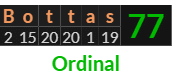 "Bottas" = 77 (Ordinal)