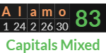 "Alamo" = 83 (Capitals Mixed)