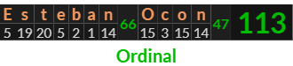 "Esteban Ocon" = 113 (Ordinal)