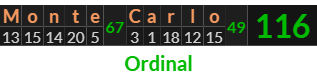"Monte Carlo" = 116 (Ordinal)