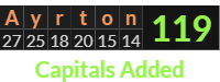 "Ayrton" = 119 (Capitals Added)
