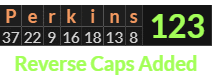 "Perkins" = 123 (Reverse Caps Added)