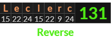 "Leclerc" = 131 (Reverse)