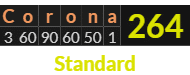 "Corona" = 264 (Standard)