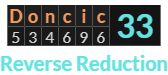"Doncic" = 33 (Reverse Reduction)