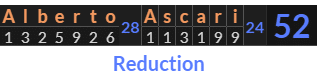 "Alberto Ascari" = 52 (Reduction)