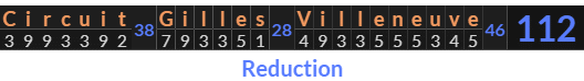 "Circuit Gilles Villeneuve" = 112 (Reduction)