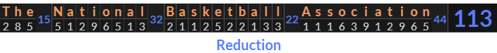 "The National Basketball Association" = 113 (Reduction)