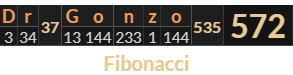 "Dr Gonzo" = 572 (Fibonacci)