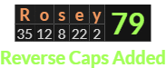 "Rosey" = 79 (Reverse Caps Added)