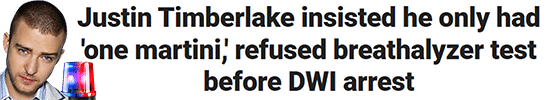 Justin Timberlake insisted he only had 'one martini,' refused breathalyzer test before DWI arrest