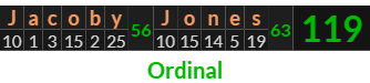 "Jacoby Jones" = 119 (Ordinal)