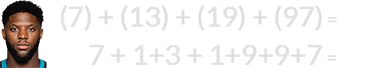 (7) + (13) + (19) + (97) = 136 and 7 + 1+3 + 1+9+9+7 = 37