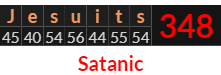 "Jesuits" = 348 (Satanic)