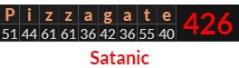 "Pizzagate" = 426 (Satanic)