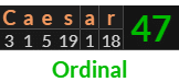 "Caesar" = 47 (Ordinal)