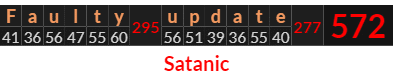 "Faulty update" = 572 (Satanic)