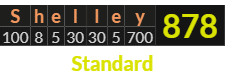 "Shelley" = 878 (Standard)