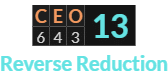 "CEO" = 13 (Reverse Reduction)