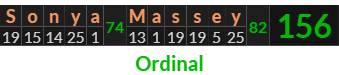 "Sonya Massey" = 156 (Ordinal)