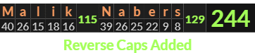 "Malik Nabers" = 244 (Reverse Caps Added)