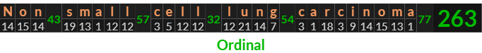 "Non small cell lung carcinoma" = 263 (Ordinal)