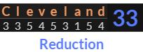 "Cleveland" = 33 (Reduction)