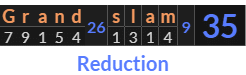 "Grand slam" = 35 (Reduction)