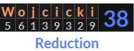 "Wojcicki" = 38 (Reduction)