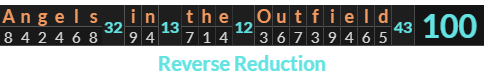 "Angels in the Outfield" = 100 (Reverse Reduction)