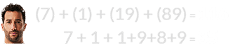 (7) + (1) + (19) + (89) = 116 and 7 + 1 + 1+9+8+9 = 35