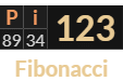 "Pi" = 123 (Fibonacci)