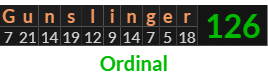 "Gunslinger" = 126 (Ordinal)