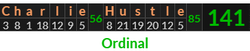 "Charlie Hustle" = 141 (Ordinal)