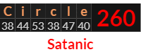 "Circle" = 260 (Satanic)