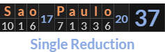 "Sao Paulo" = 37 (Single Reduction)