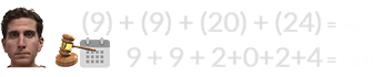 (9) + (9) + (20) + (24) = 62 and 9 + 9 + 2+0+2+4 = 26