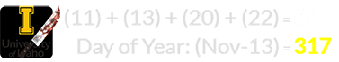 (11) + (13) + (20) + (22) = 66