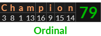 "Champion" = 79 (Ordinal)