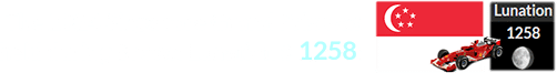 The 2024 Singapore Grand Prix was held during Brown Lunation # 1258: